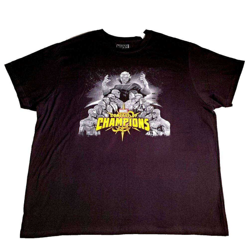 Marvel Contest of Champions 4XL Shirt Mens DXL Big and Tall Black New With Tags